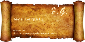 Herz Gergely névjegykártya